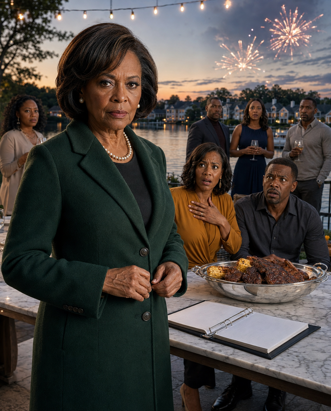 At My Fourth of July Cookout, My Daughter-in-Law Dumped My Dinner Into the Dog’s Bowl and Called Me “the Help.” I Calmly Said, “Before Tonight Ends, Everyone Will Know Who Owns This Estate.” Minutes Later, Her Smile Vanished.