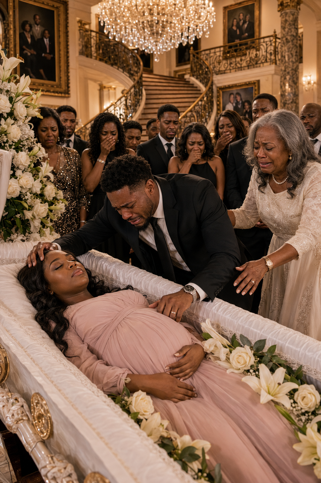 I flew home from the UAE dreaming of holding my nine-month pregnant wife, only for my mother to point at a coffin in the living room and sneer, "She died giving birth.