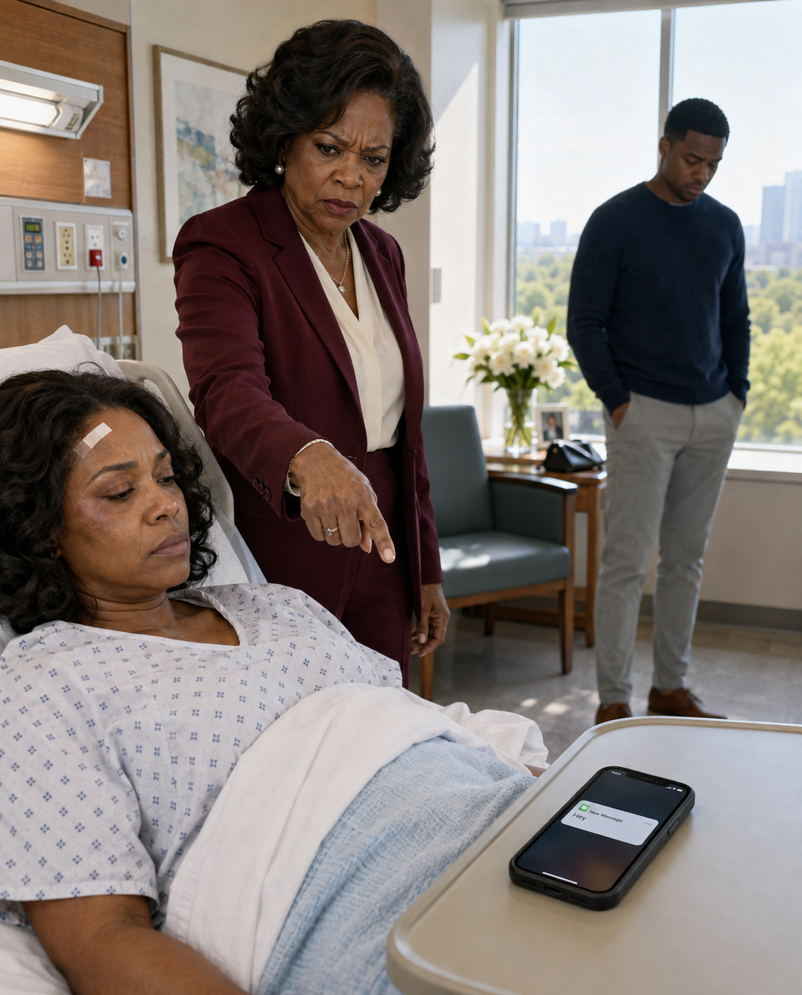 “You deserved it,” my husband texted after a confrontation with his mother left me in a hospital bed. They thought I would stay quiet… that I had nowhere to go and nothing I could do. The next morning,