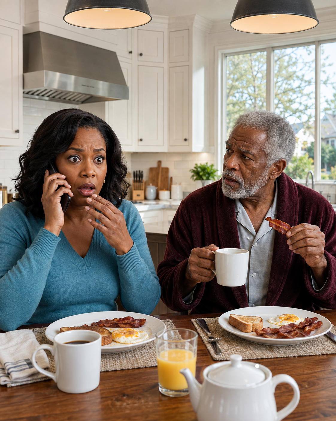 At 6:30 on a freezing Thursday morning, my sister called to tell me our father had passed away. There was only one problem. Dad was sitting three feet away from me at my kitchen table, wearing a navy flannel robe, sipping fresh coffee, and stealing bacon from my plate like he had been doing every morning for the past two days.