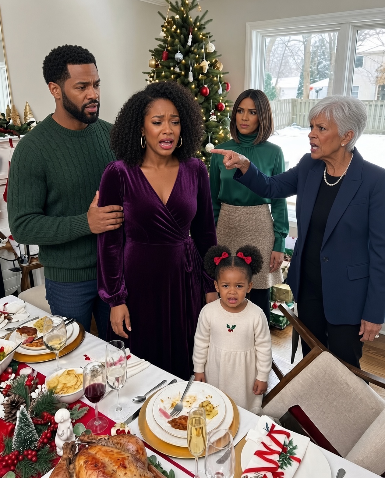 At Christmas Dinner, My MIL Sl3pped Me Three Times and Called Me Trash—Then Pointed at My 3-Year-Old Daughter and Said, “Take That Trash and Get Out.”