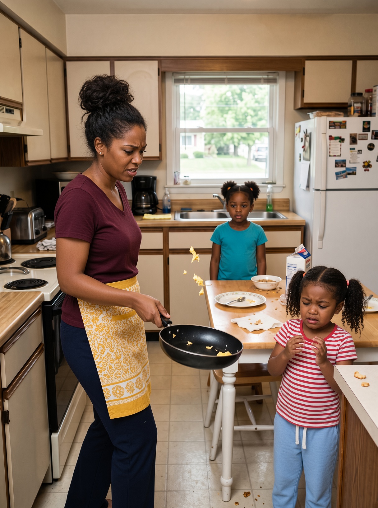 During breakfast, my innocent four-year-old daughter accidentally sat at my niece’s table and began eating. When my sister noticed, she hu:rled the h0:t pan toward her face, and my little girl c0:llapsed unconscious.