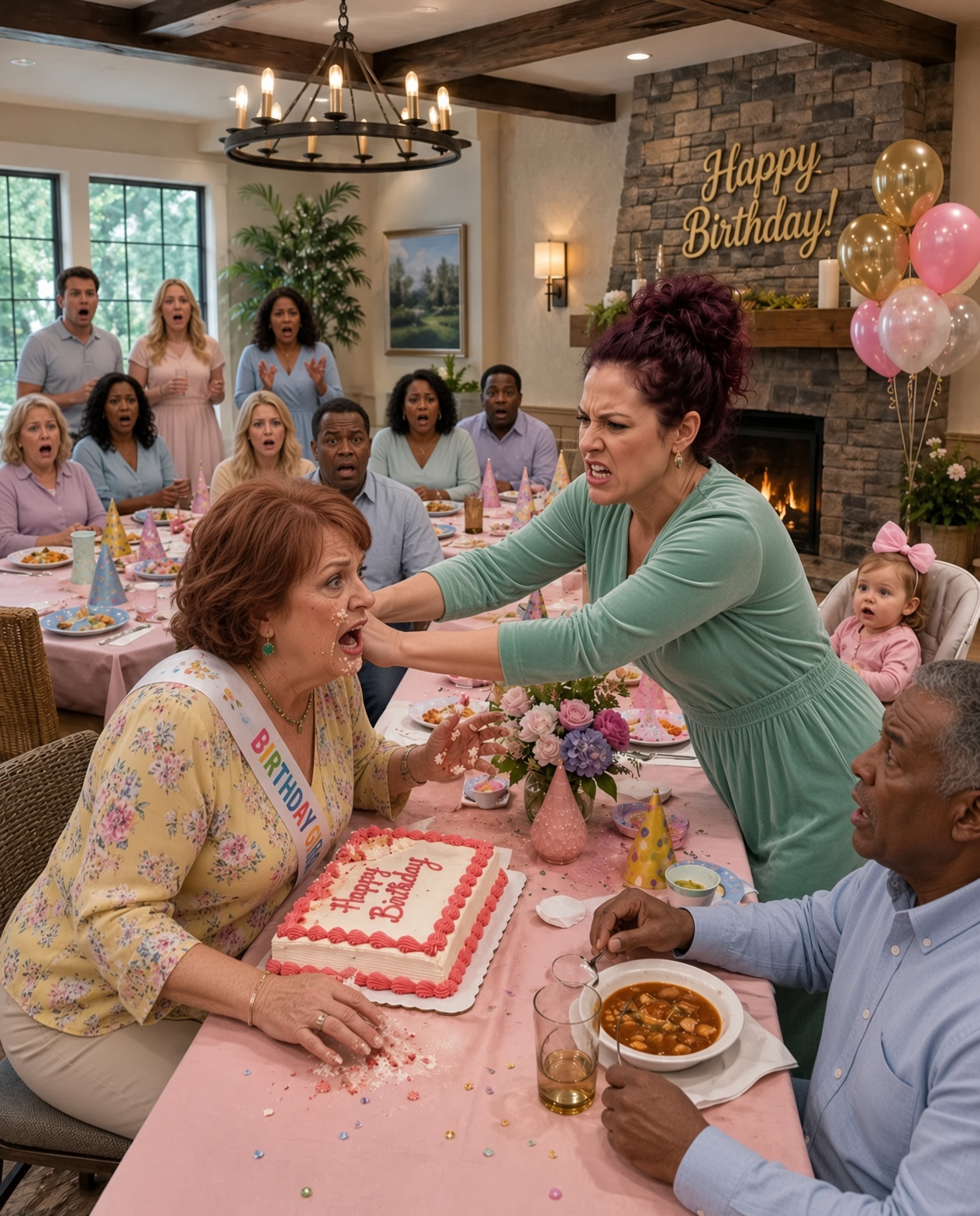 My mother-in-law sl:app:ed my 2-year-old daughter at her birthday banquet, snarling, “You useless piece of trash, this girl has defective genetics!” While my husband sat in cowardly silence, I lunged across the table.