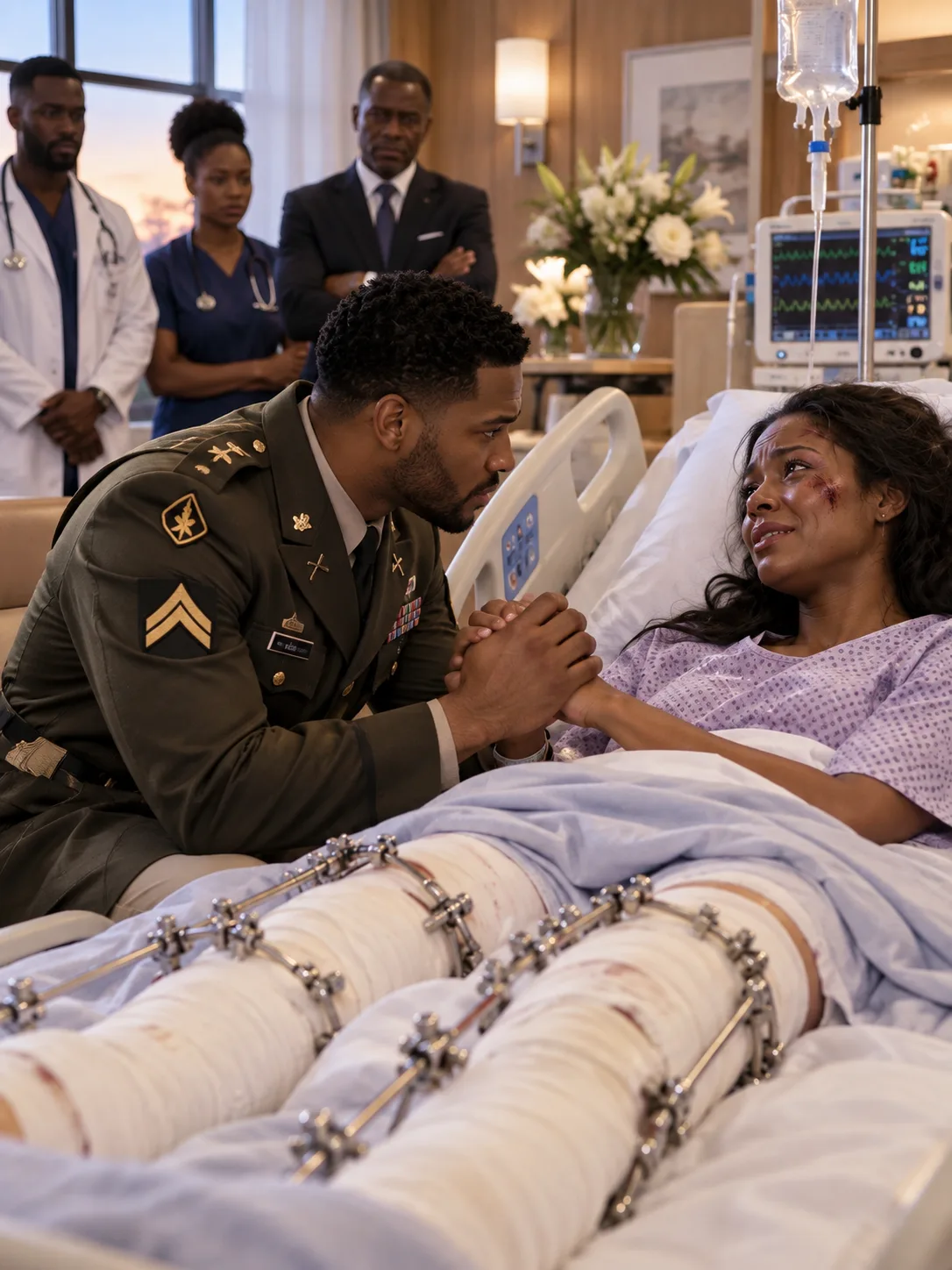 A Nurse Told Me, “They Broke Both Your Wife’s Legs”—Fourteen Hours Later, I Landed Home and Two Sheriff’s Cruisers Were Waiting