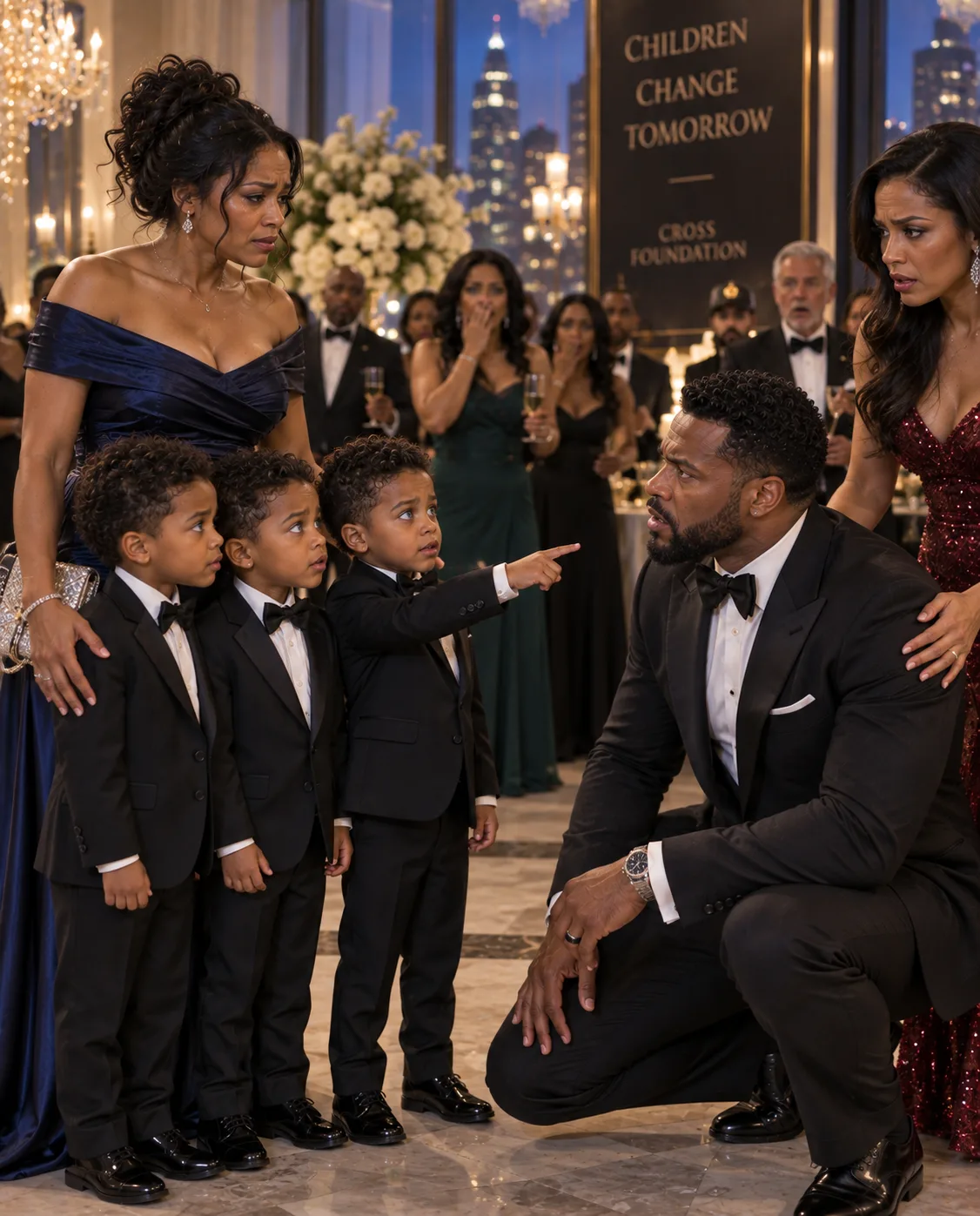 He Left His Wife for a Younger Woman—Five Years Later, She Walked Into His Gala With the Triplet Sons He Never Knew Existed
