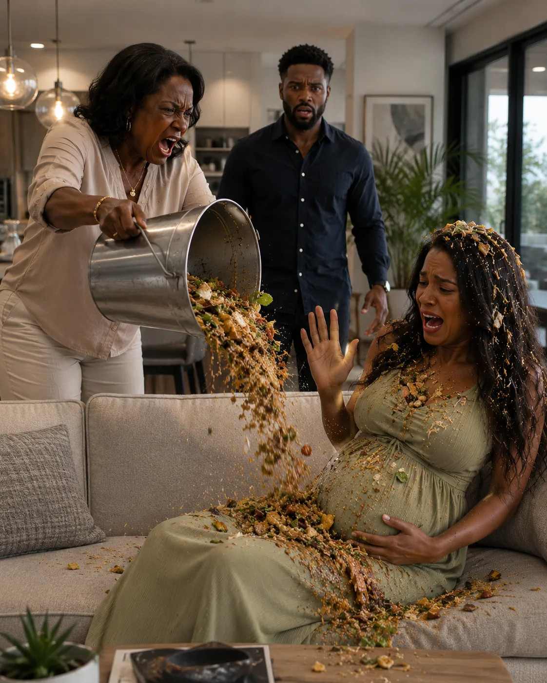 I sat down for barely five minutes because I was fourteen weeks pregnant and my stomach was hurting, but my mother-in-law dumped a bucket of dirty water all over me and shouted, “Stop pretending to be sick and get back in the kitchen.” My husband saw everything and locked himself in another room. I didn’t argue. I grabbed my bag and left… never knowing that two years of lies were about to come to light.