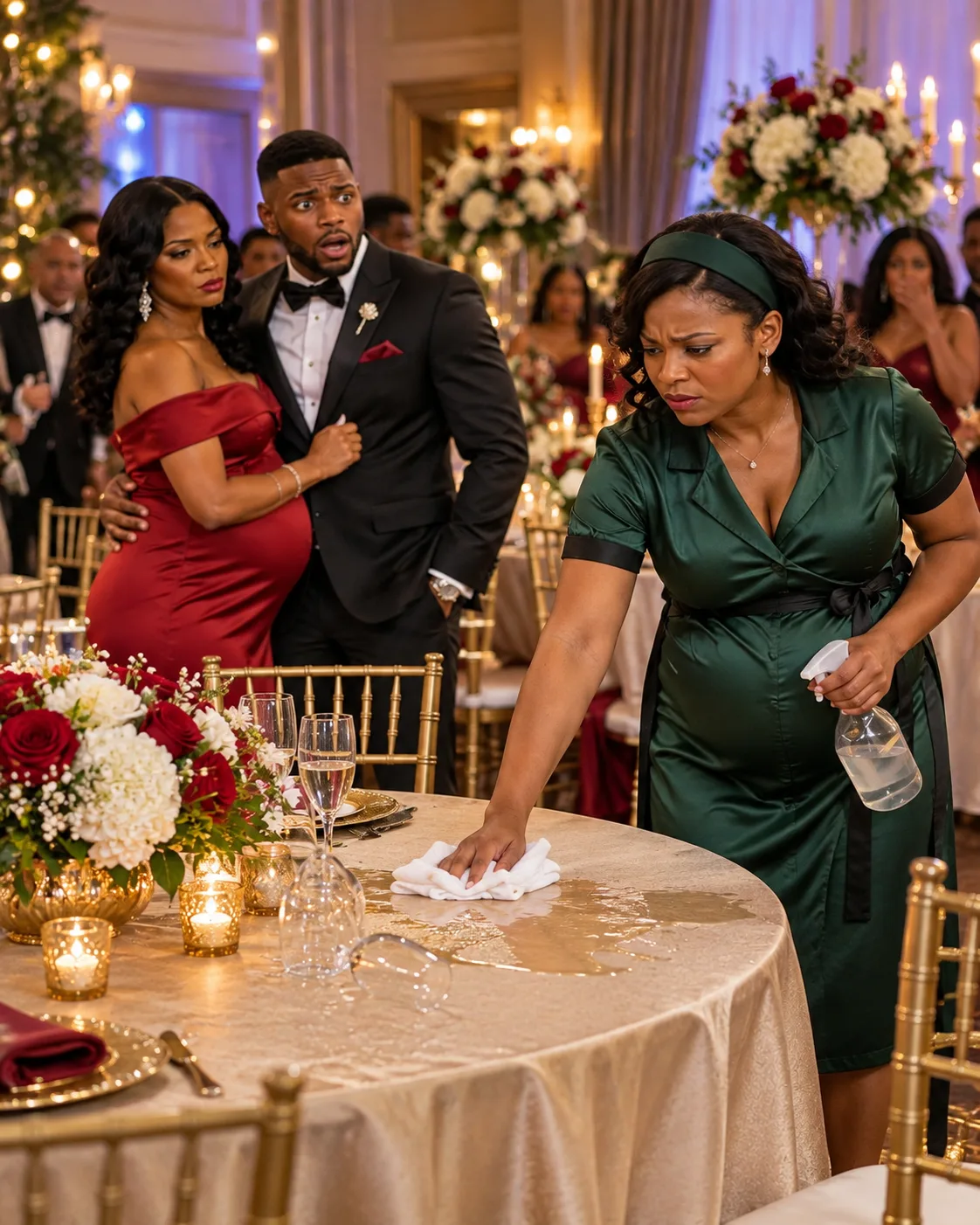 Billionaire Froze When He Saw His Pregnant Ex-Wife Cleaning Tables at His Engagement Party