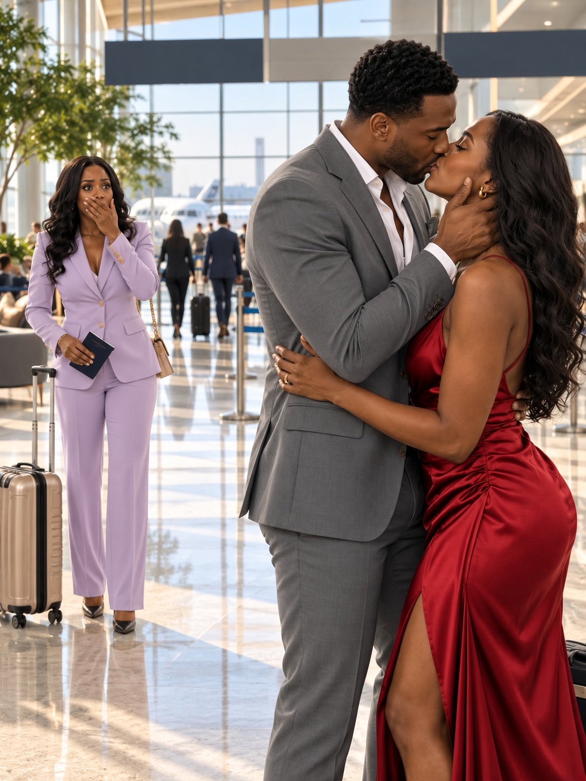 I Found My Husband at the Airport With the Woman He Swore Was “Just a Client”—Then I Heard Him Say I Was About to Lose Everything