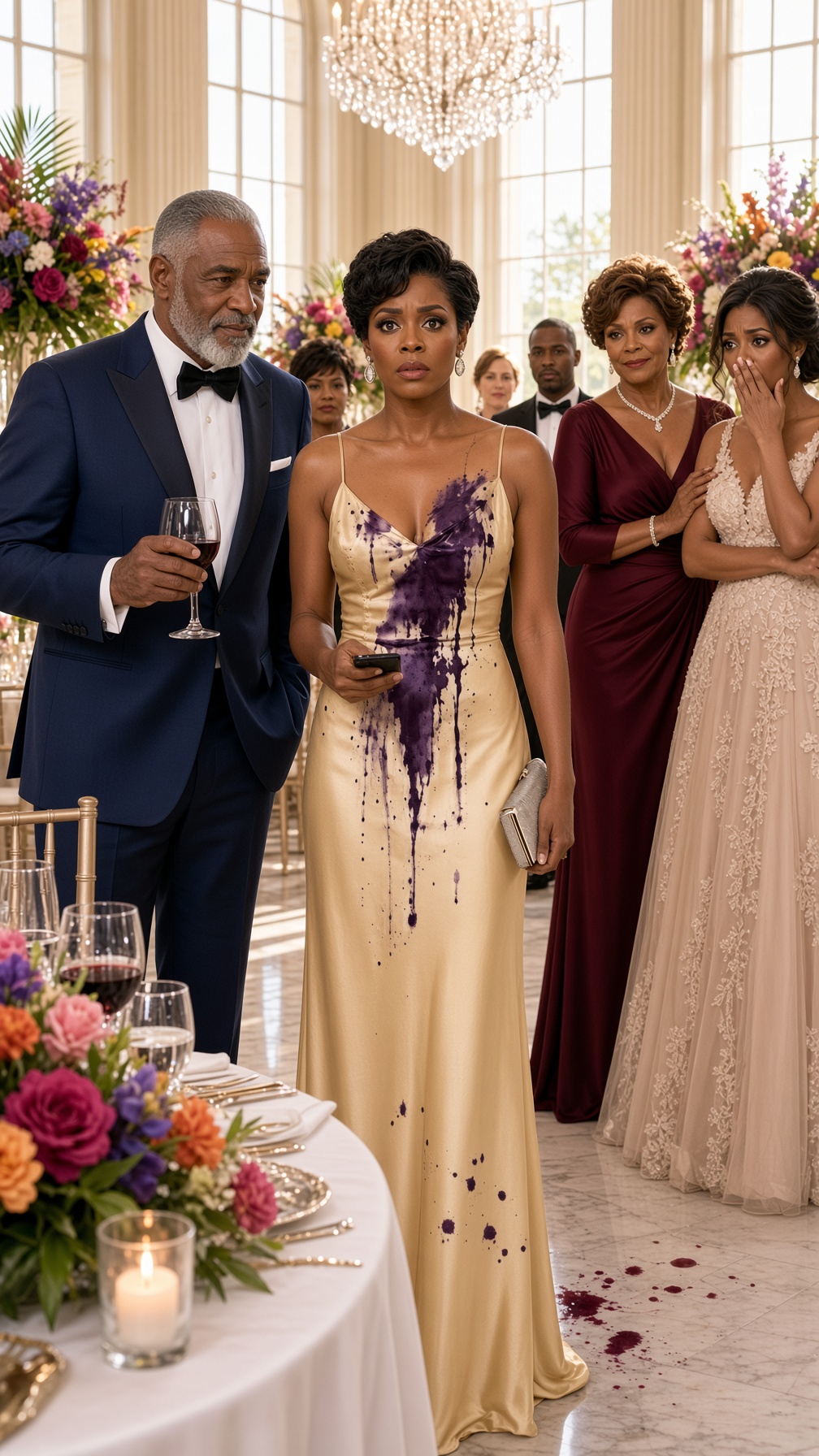 My Father Poured Red Wine Down My Dress at My Sister’s $300,000 Wedding—Then He Recognized the Man Walking Toward Me