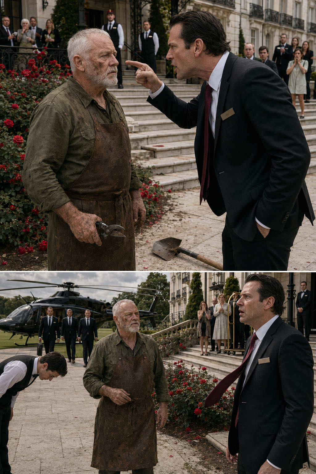 The Chairman at the Rose Beds
