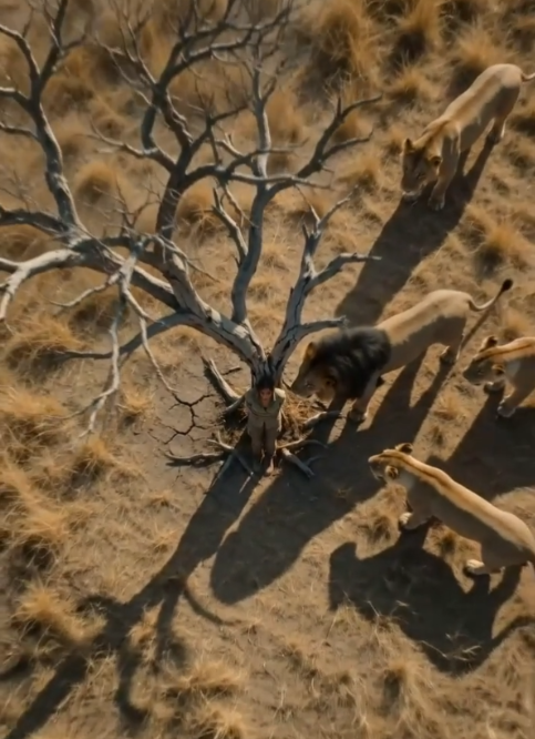 THE LIONS WERE NOT HUNTING HER