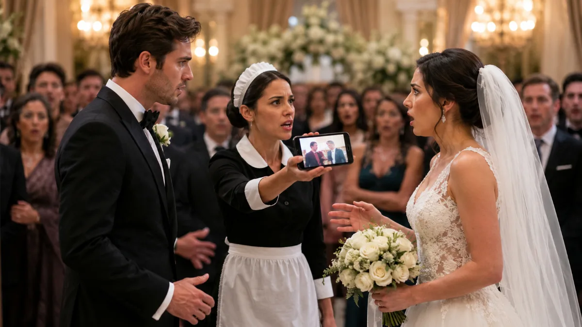 The Maid Interrupted the Wedding Kiss—Then One Video Brought the Entire Ceremony to a Halt