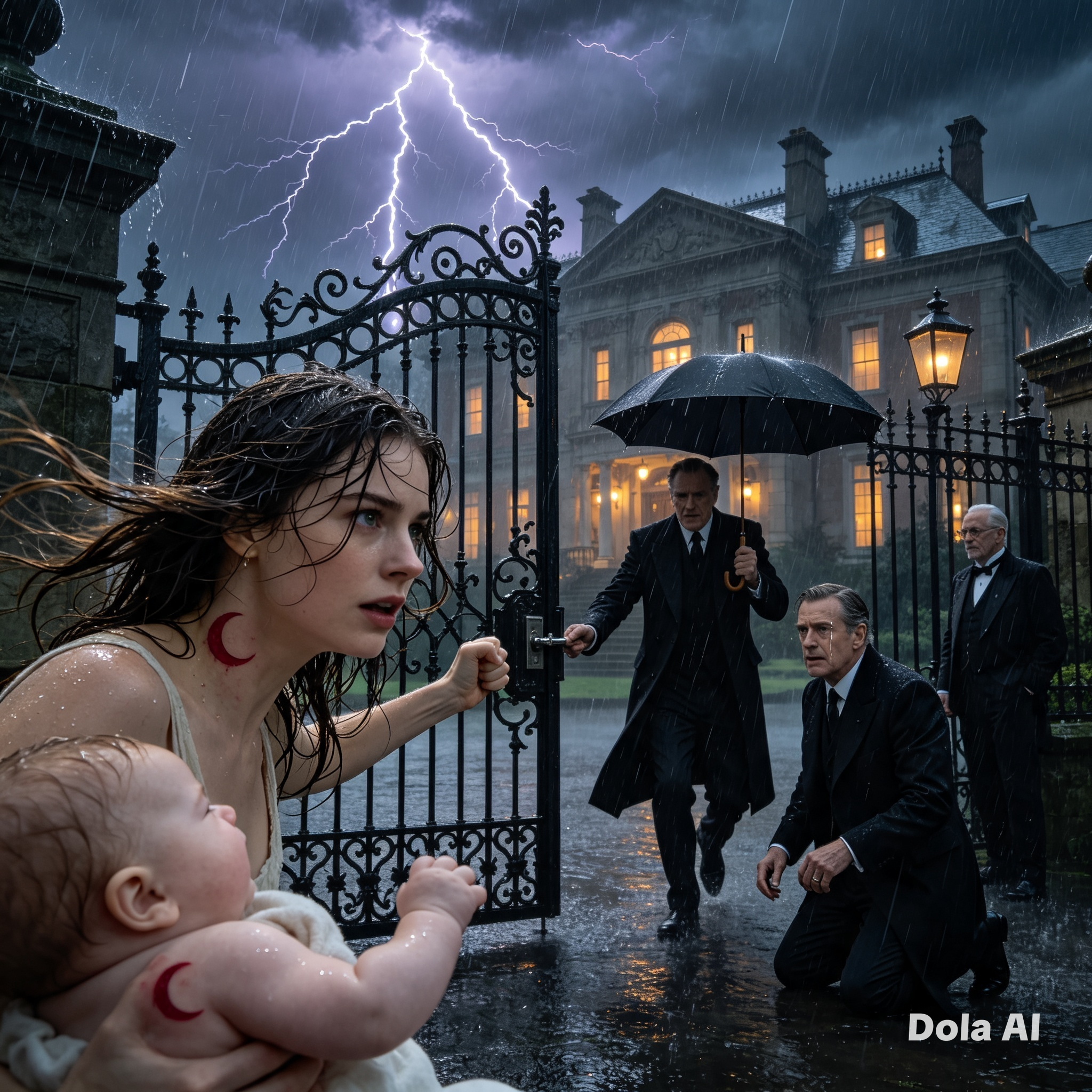 When the Stern Owner Saw the Crescent Birthmark on the Soaked Young Mother’s Neck, an Eighteen-Year Secret Came Back From the Rain