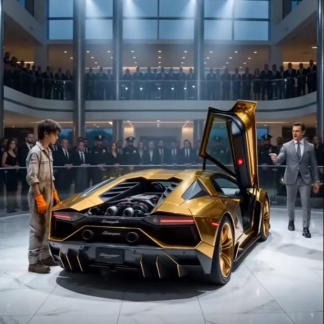 The Young Mechanic and the Parked Golden Car | My CMS