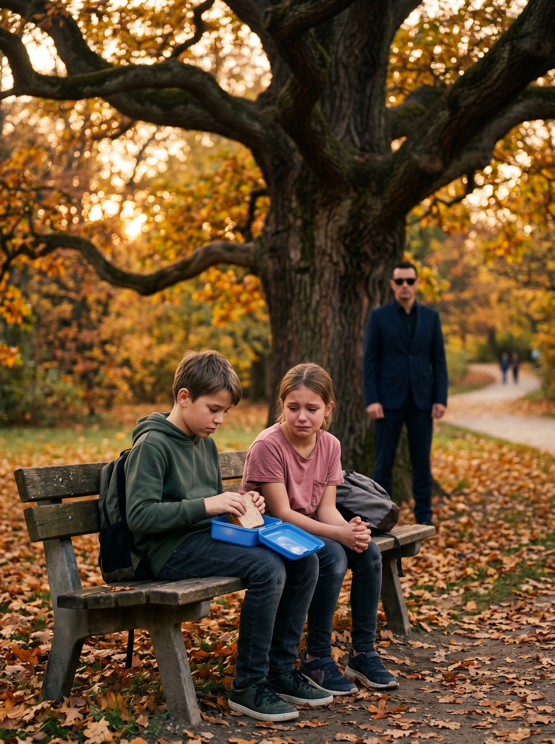 He Followed His 12-Year-Old Son After School, Expecting to Catch Him Lying… But What He Found on a Park Bench Left Him Completely Speechless