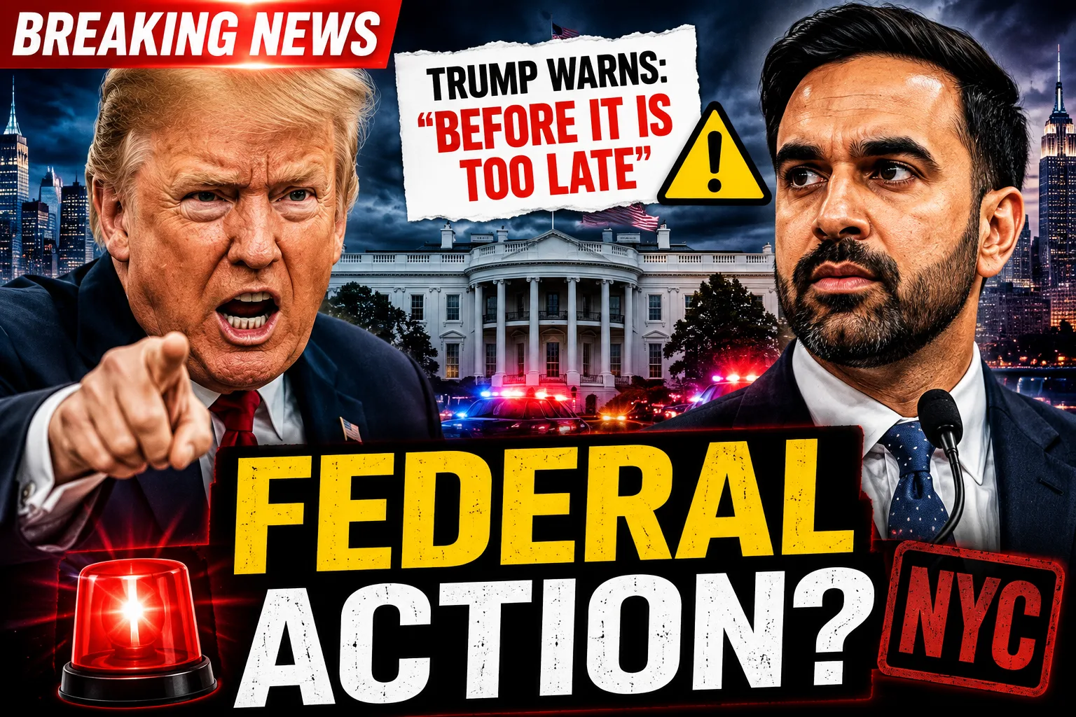 ⚠️ TRUMP SOUNDS THE ALARM OVER NYC — “BEFORE IT IS TOO LATE” AS MAMDANI FACES FEDERAL PRESSURE!