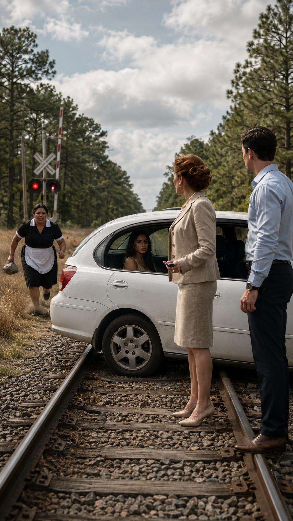 THE WOMAN THEY LOCKED ON THE TRACKS.