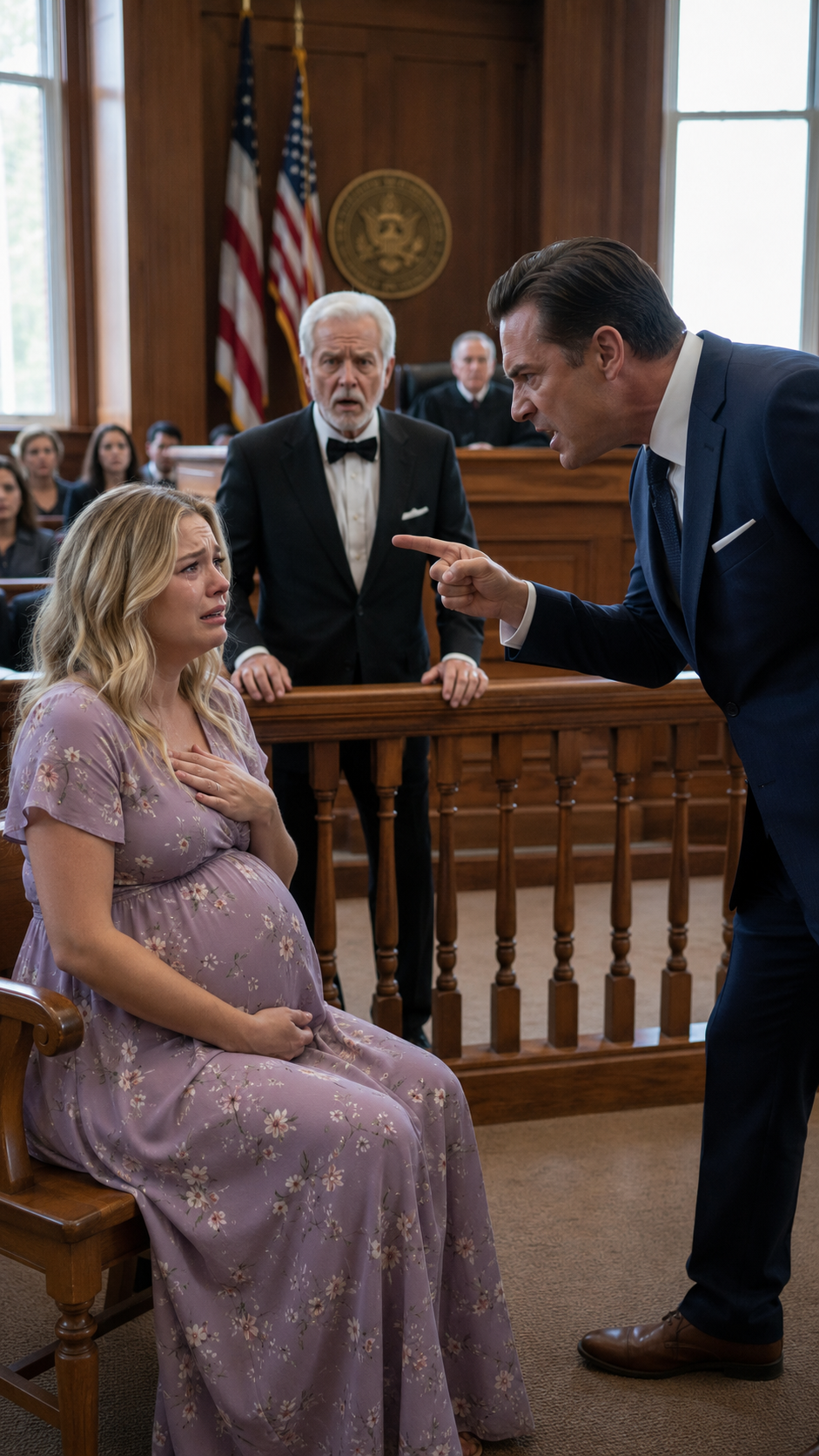 THE PREGNANT WOMAN HE THREATENED IN COURT.