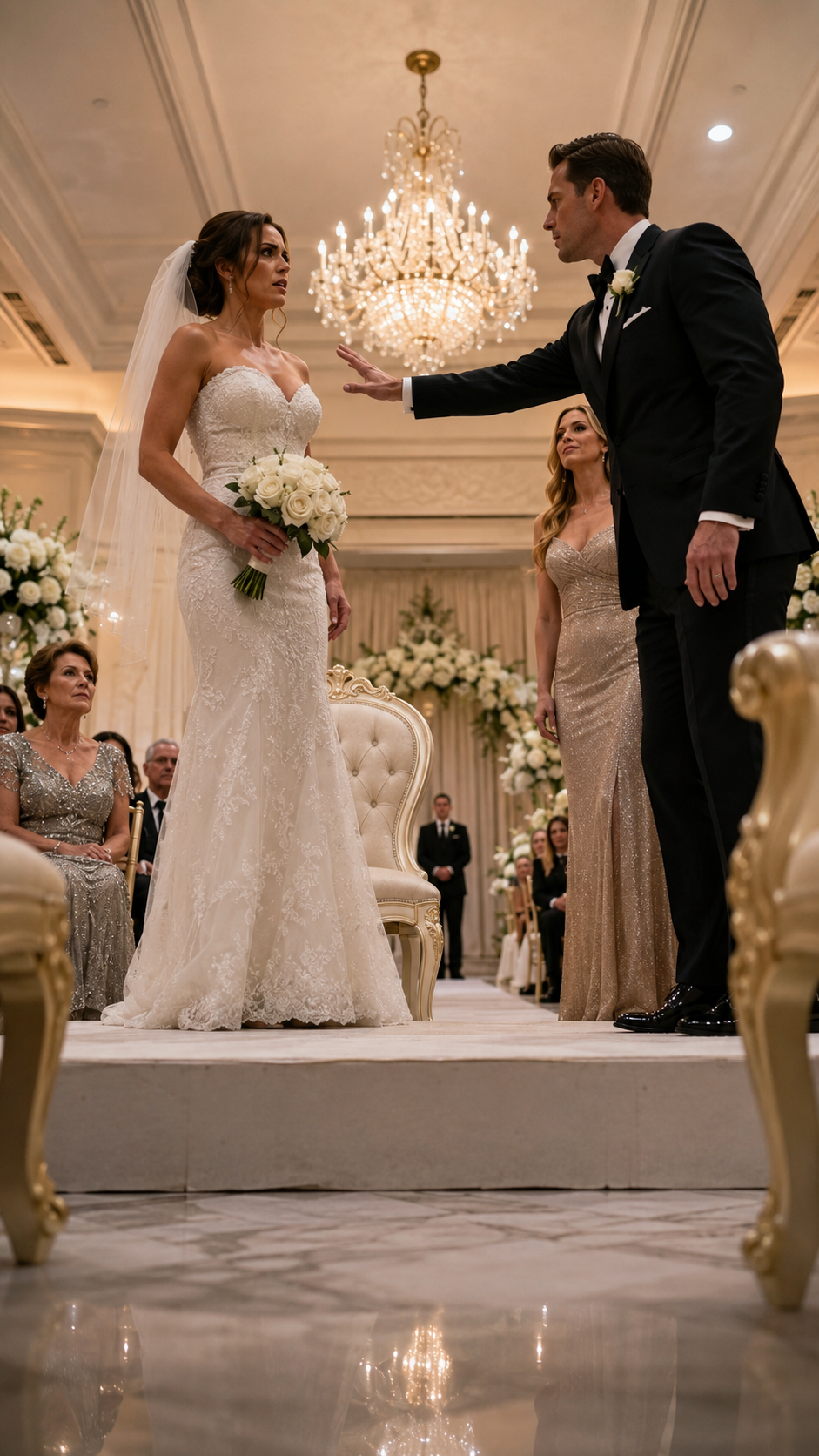 THE GROOM PUSHED HIS BRIDE OFF THE WEDDING PLATFORM—THEN SHE CANCELED THE DEAL KEEPING HIS BILLIONAIRE FAMILY ALIVE