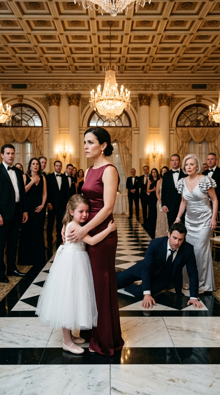 THE FLOWER GIRL HE TRIPPED.