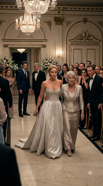 THE BRIDE WHO WALKED OUT WITH HER MOTHER.