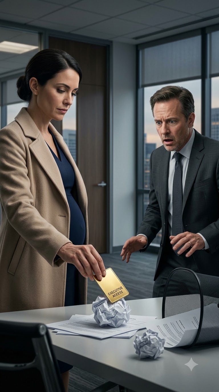 HE THREW HER RÉSUMÉ IN THE TRASH—THEN SHE PUT HER BOARD BADGE ON HIS DESK