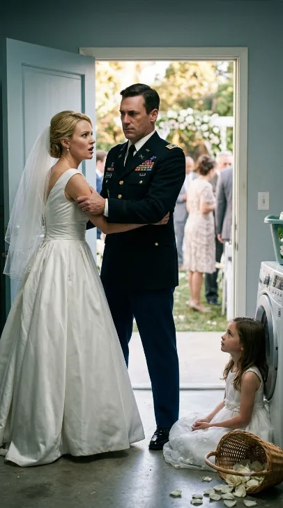 THE FLOWER GIRL BEHIND THE DOOR.