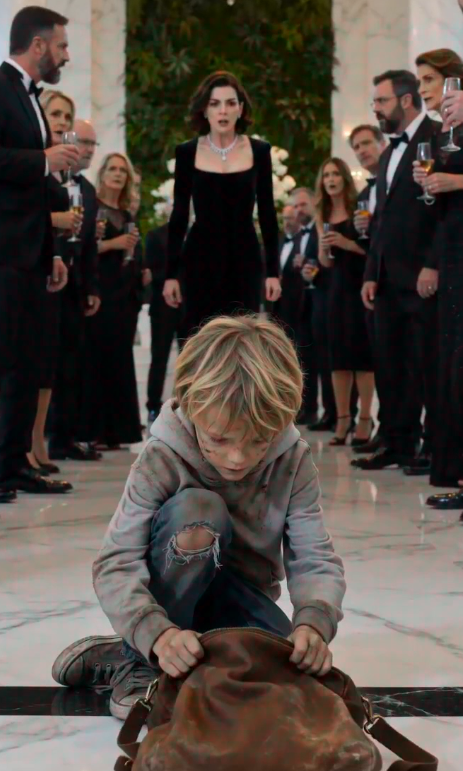 PART 2: The little girl slid violently across the polished marble floor, both tiny hands wrapped around the strap of an expensive designer bag.