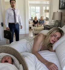 I Returned from a Business Trip to Find My Wife and Newborn Fighting for Their Lives While My Mother Called Her “Lazy” — But a Hospital Doctor Noticed Bruises on Her Wrists and Demanded the Police Be Called “If taking care of a baby is so difficult for you, maybe you never should have become a mother.”