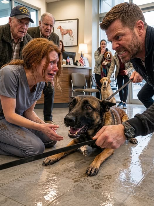 A Navy SEAL smirked when he told me his K9 had “ended men” and ordered me to keep my hands visible—but one soft command I’d buried for seven years made that snarling dog drop to the floor and crawl to my feet. What was he hiding in that collar?