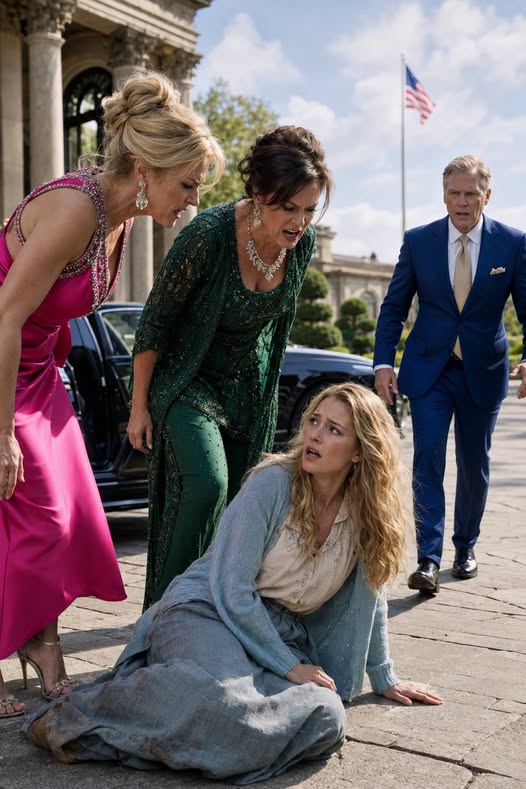 They Shoved the Plain Woman Across the Marble Floor—Then the Billionaire Walked In, Called Her His Wife, and Ordered Every Door Locked