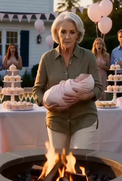 At my backyard baby shower, my mother lifted my six-week-old daughter and said, "You gave birth before your sister... you betrayed the order of our family." Then she threw Lily toward the fire. I didn't faint; I ran — and my quiet father dove through the flames before I could reach her.