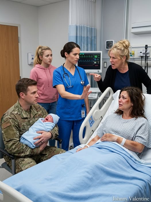 HE CAME HOME FROM DEPLOYMENT AND FOUND HIS WIFE BRUISED BESIDE THEIR FEVERISH BABY—THEN HIS MOTHER SMIRKED AND SAID SHE HAD TO LEARN HER PLACE