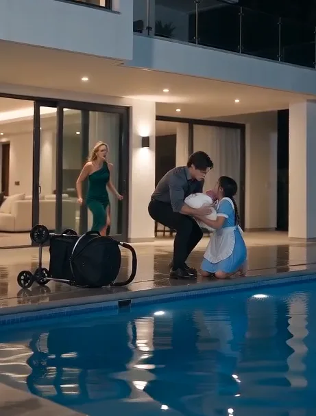 The Father didn't even look at the Maid’s soaked clothes before he reached into his jacket, pulled out a pair of handcuffs, and revealed his true identity to the patio