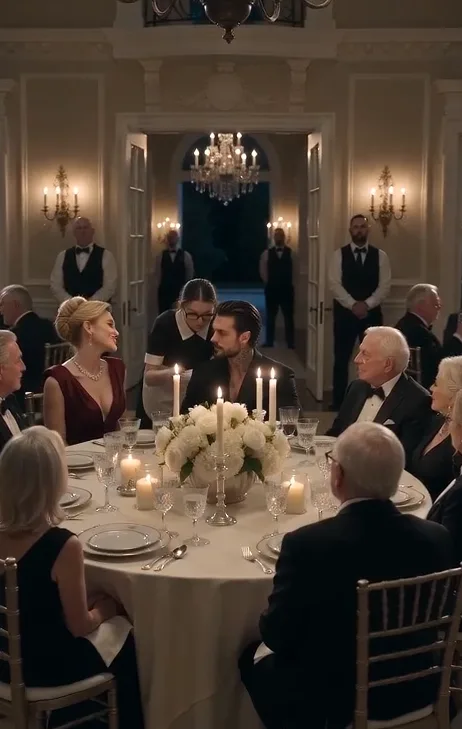 THE MAFIA BOSS WATCHED ME SERVE HIS ENGAGEMENT DINNER WITH MY BROKEN GLASSES HELD TOGETHER BY TAPE—THEN HIS FIANCÉE SAID, “SHE FELL IN THE LIBRARY,” BEFORE HE HAD EVEN ASKED WHY MY NOSE WAS BLEEDING.
