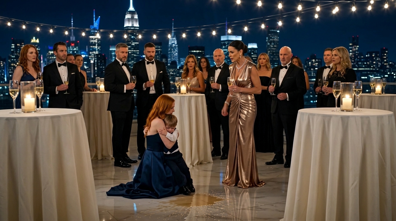 THE CHAMPAGNE ON THE FLOOR