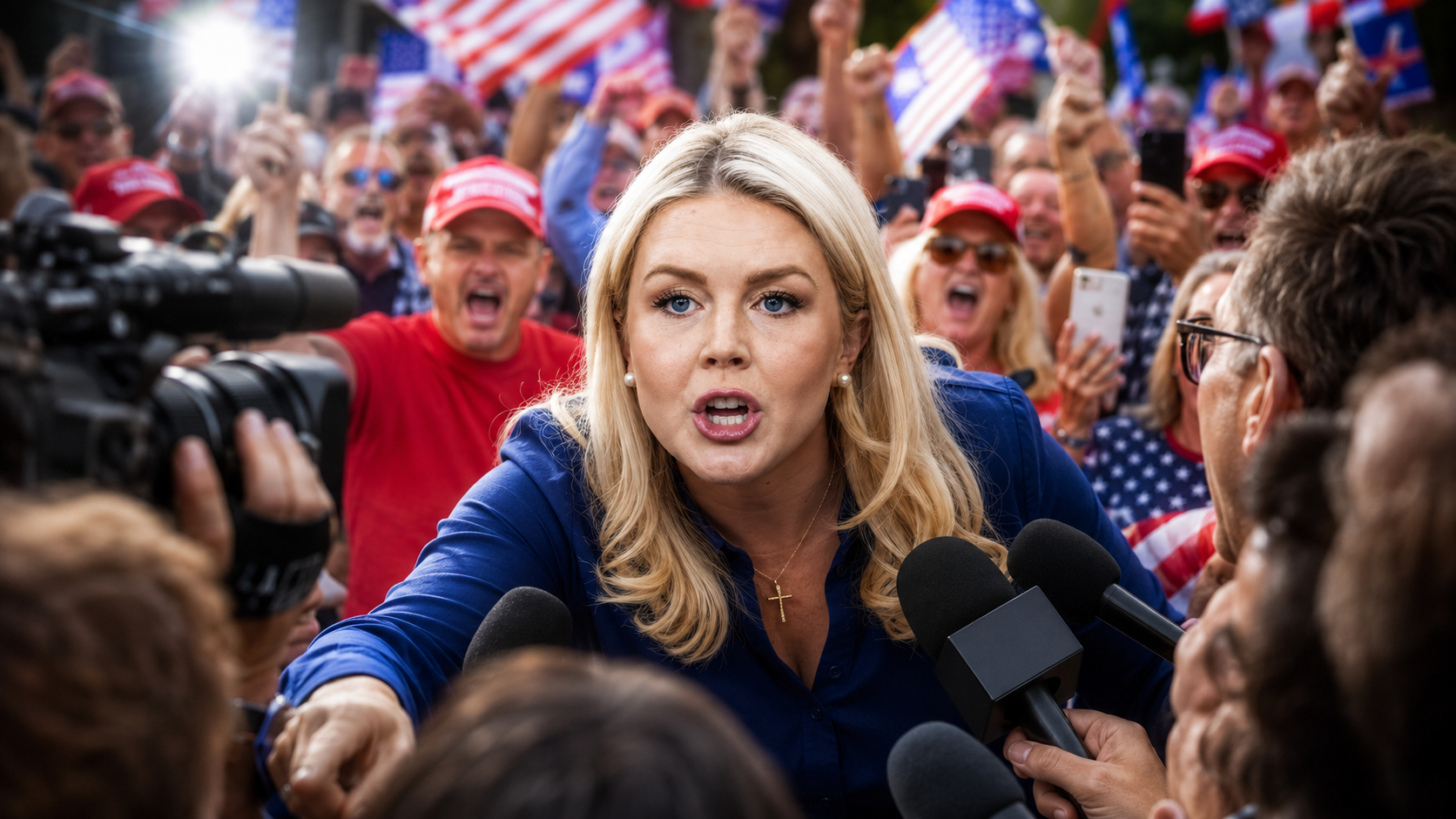 SHE WALKED INTO A ROOM FULL OF LIBERAL REPORTERS WHO'VE BEEN DOING THIS LONGER THAN SHE'S BEEN ALIVE — AND DESTROYED EVERY SINGLE ONE OF THEM.