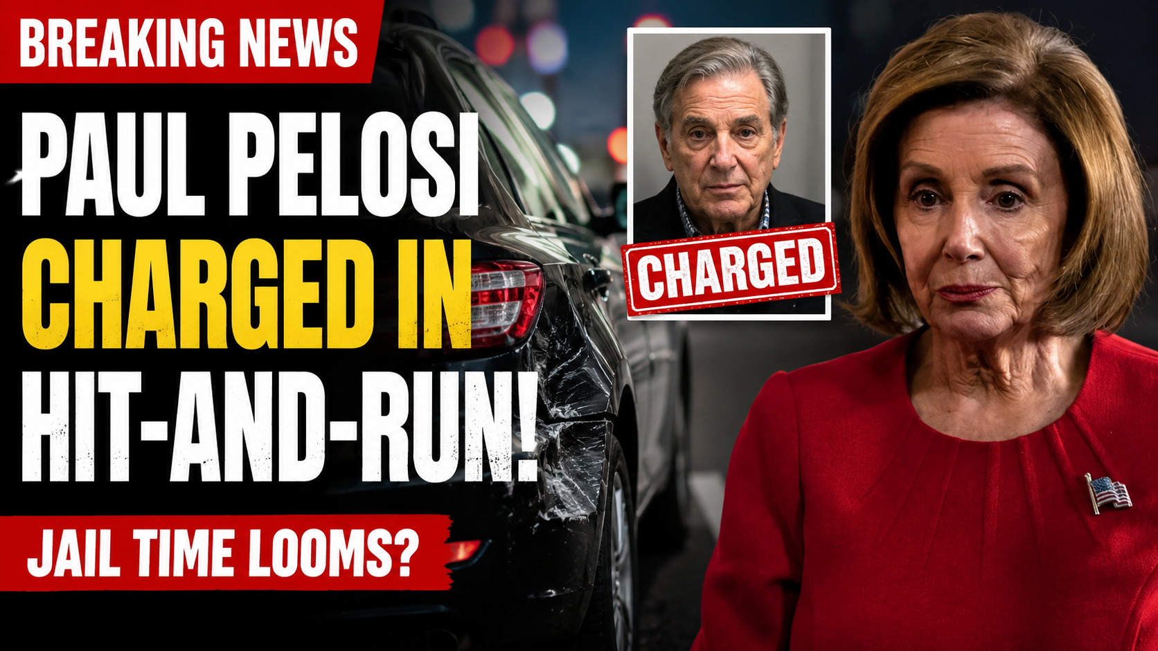 PAUL PELOSI CHARGED AFTER HIT-AND-RUN — COULD FACE JAIL TIME