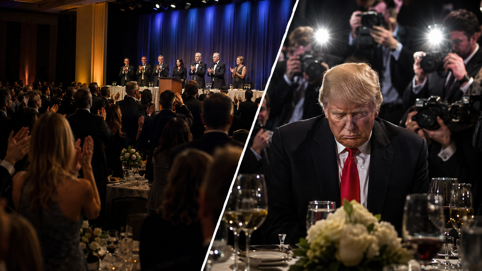 TRUMP’S MOST AWKWARD NIGHT — JOURNALISTS HE SUED HONORED RIGHT IN FRONT OF HIM
