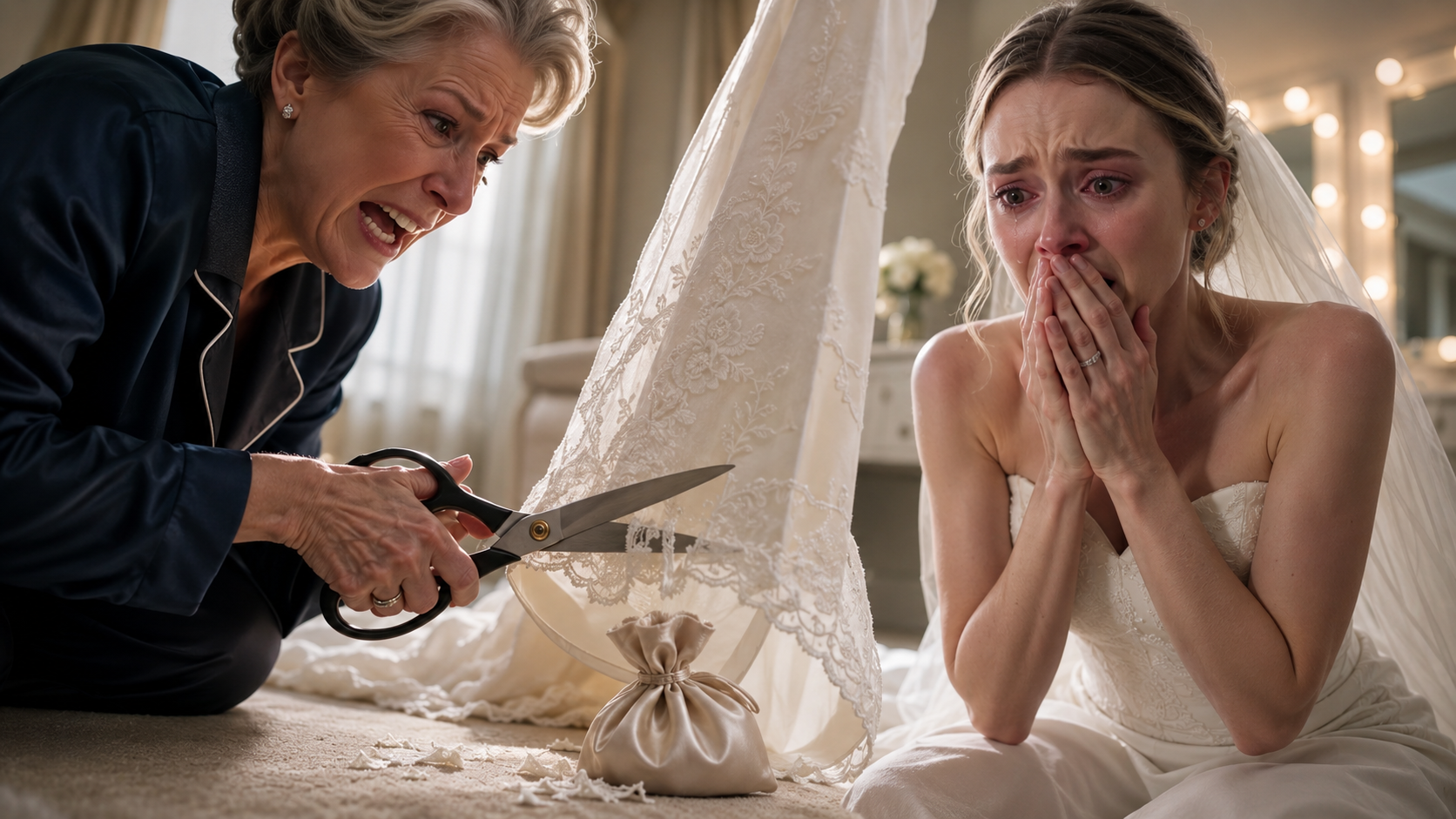Her Mother-in-Law Cut Up Her Late Mother's Wedding Dress Hours Before the Ceremony — Then Something Fell Out of the Hidden Hem