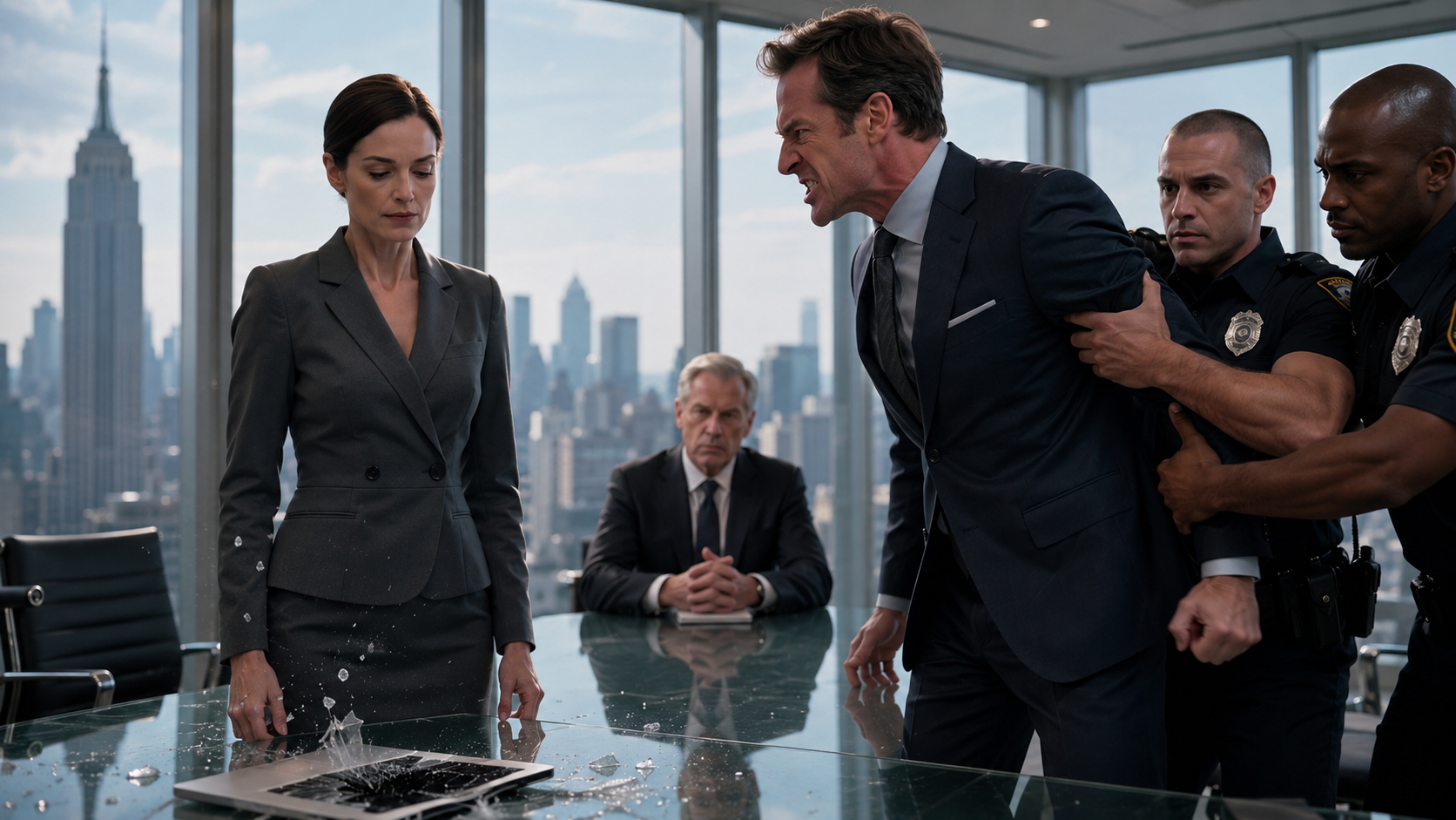 Her Husband Smashed Her Laptop in Front of the Board to Vote Her Out as CEO — Then His Own Badge Locked Him Inside the Room