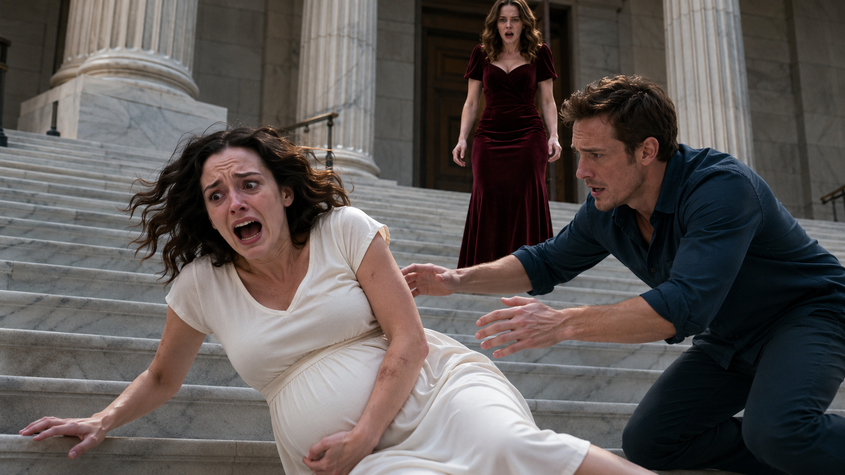 His Mistress Pushed His Pregnant Wife Down the Courthouse Steps — She Had No Idea the Woman's Brother Was the Most Feared Lawyer in the State