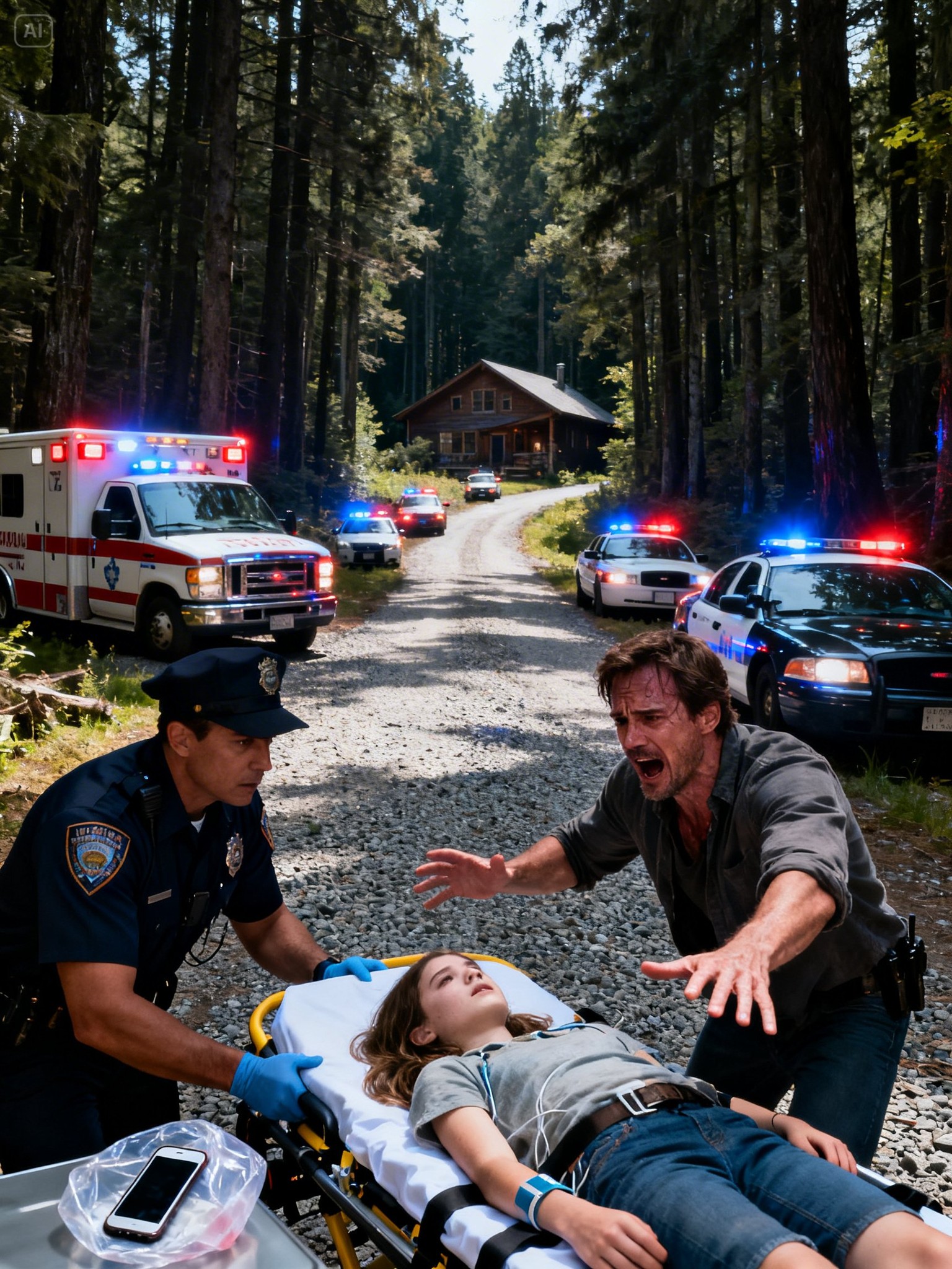 My Daughter Sent Me A Voice Message From My Mother-in-law’s Cabin: “Daddy, Please Come. I’m In Danger.” Then Silence. I Drove 3 Hours. When I Arrived, Ambulances Lined The Road. I Ran To The Front Door. A Paramedic Stopped Me. “Sir, You Can’t Go Inside.” “My Daughter Is In There!” He Looked At His Partner. Then Back At Me. “Sir, The Girl We Found… We Don’t Even Know How To Tell You This…” Then..