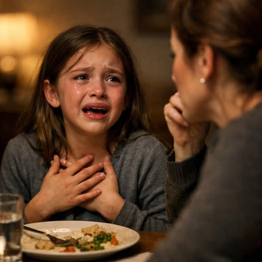 From the moment she came to live with us, my husband’s five-year-old daughter hardly touched her meals. Night after night, she would gently say, “Sorry, Mom… I’m not hungry,” and push her plate away. My husband brushed it off. “She’ll adjust eventually,” he said. But one evening, while he was away on a business trip, the little girl whispered, “Mom… I need to tell you something.” What she said next made me grab my phone and call the police without hesitation.
