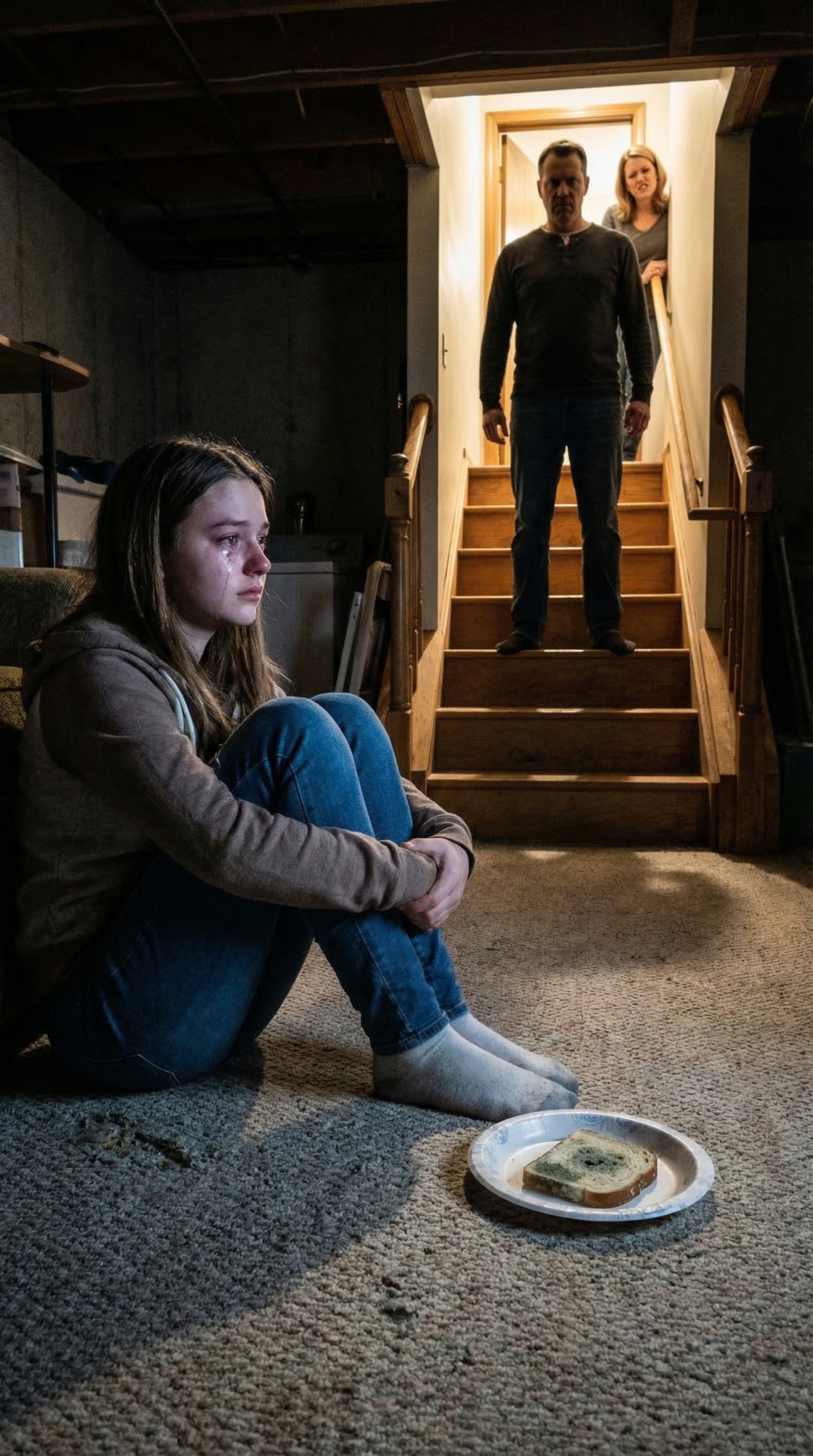 My dad chained me in the basement for my 16th birthday. “Mistakes don’t get parties,” he shouted. Mom threw moldy bread down. “Your cake, princess.” I counted the hours, knowing my aunt had called CPS. When I didn’t show up for our planned dinner.