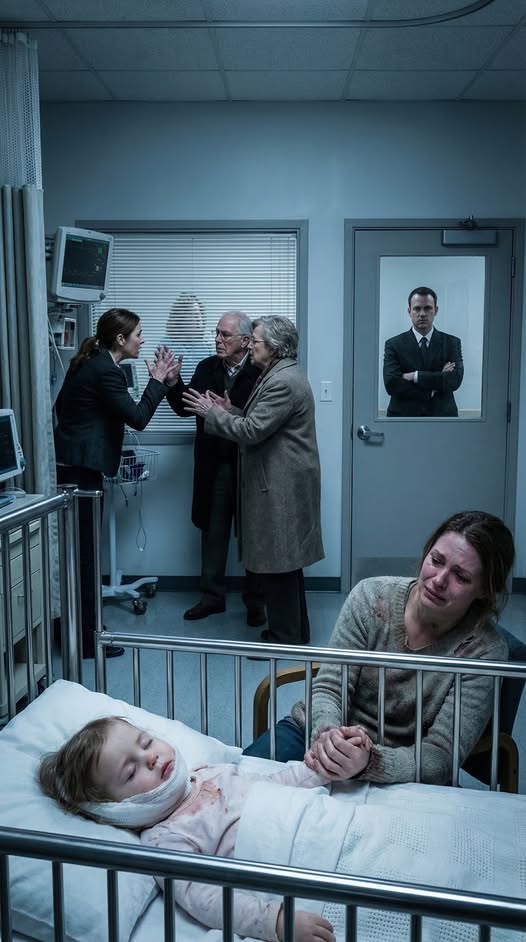 My two-year-old only reached for her cousin’s toy—then my sister-in-law flung a cup of scalding coffee straight into her face. As my baby screamed in agony, my in-laws pointed at the door and shouted, “Get that child out of our house right now!” While doctors treated her burns, I made one call to my father and whispered, “Tomorrow, we end them.” But they had no idea what was coming.