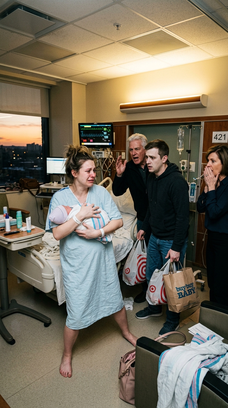 As my grandfather walked in after I gave birth, his first words were, “My dear, wasn’t the 250,000 I sent you every month enough?” My heart stopped. “Grandpa… what money?” I whispered. At that exact moment, my husband and mother-in-law burst in with arms full of luxury bags—and froze. Their faces drained of color. That’s when I realized something was terribly wrong…