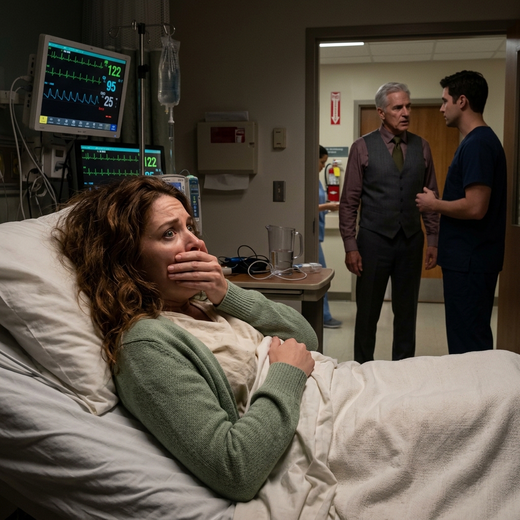 After I was admitted to the hospital, my father-in-law took care of me with a level of devotion my husband never showed. I thought it was kindness—until that night. Pretending to sleep, I overheard his words and instantly knew I was in danger. I called for a nurse and reported everything to the police.