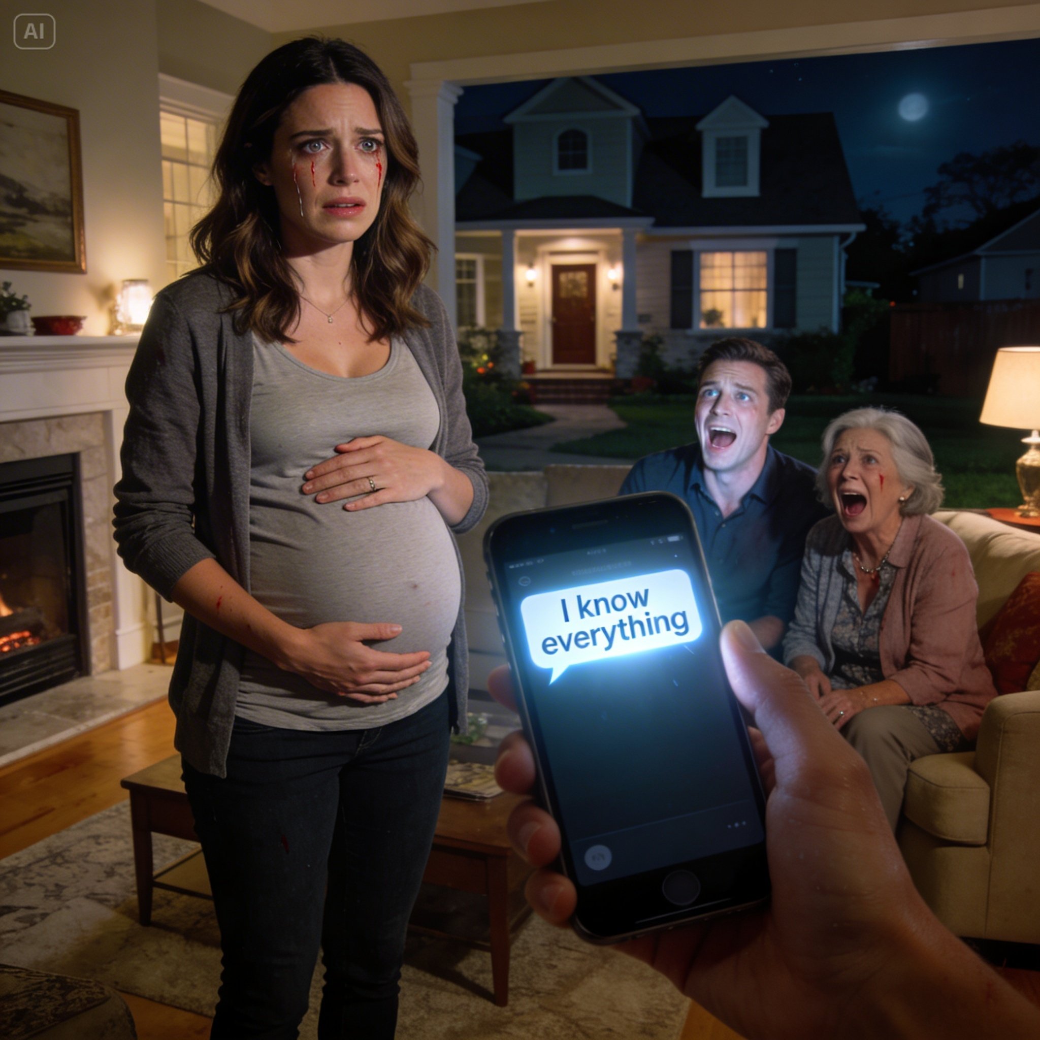 My husband beat me while I was pregnant, and his parents stood there laughing… but none of them knew that one single message was about to destroy everything.