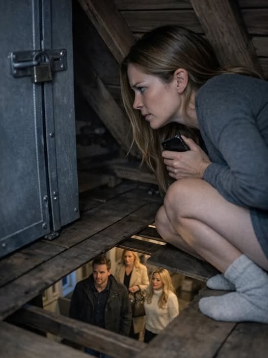 When my FBI husband told me to hide in the attic because there had been a “security issue,” I killed the lamps, climbed the stairs in my socks, and locked myself behind the steel door believing the threat was somewhere outside our house—but then I heard the front door open, watched him come home like he’d simply beaten traffic, and saw my mother, my sister, and her husband follow him inside with the kind of calm people only wear when they’ve already agreed on what happens next. From the vent above the living room, I listened as papers hit the counter, old family tensions snapped into place, and my mother asked the one quiet question that made the whole plan suddenly clear...